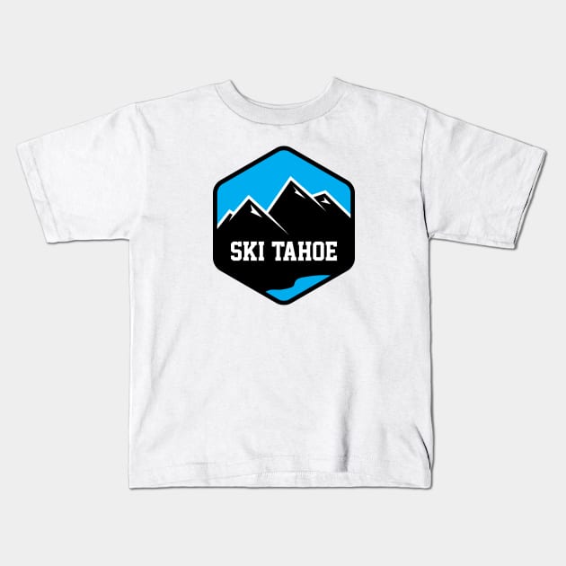 Ski Lake Tahoe Badge Kids T-Shirt by HolidayShirts